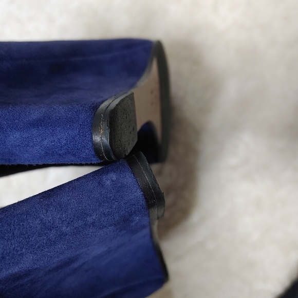 AQUATALIA Blue Suede Wedge Ankle Boots 6.5 - Picture 11 of 12